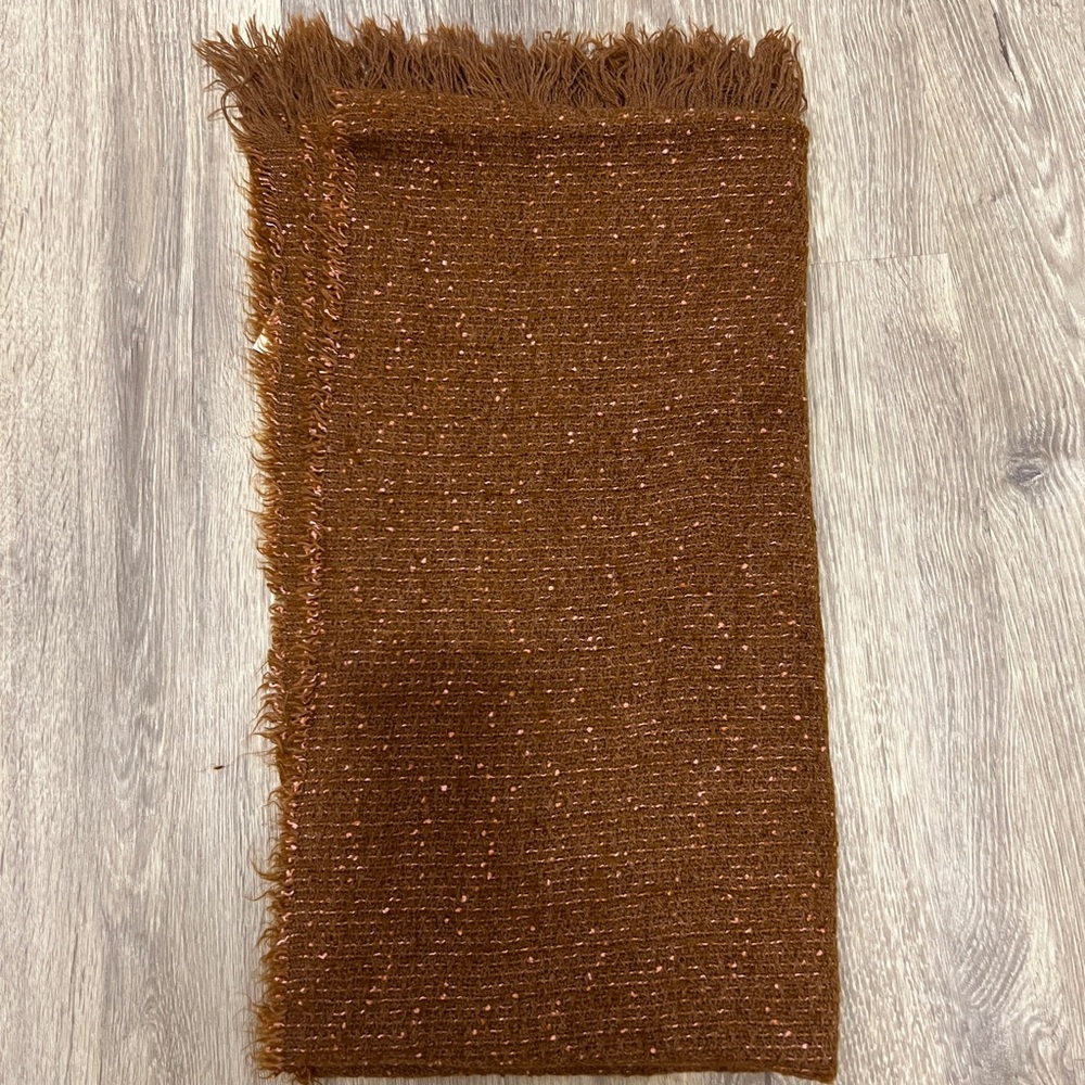 Brown Fringed Scarf